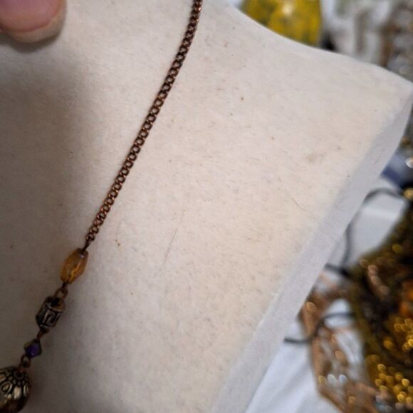 A Vintage Art Glass Women's Necklace Delicate Fairy Core Ethereal Romantic - Picture 8 of 13